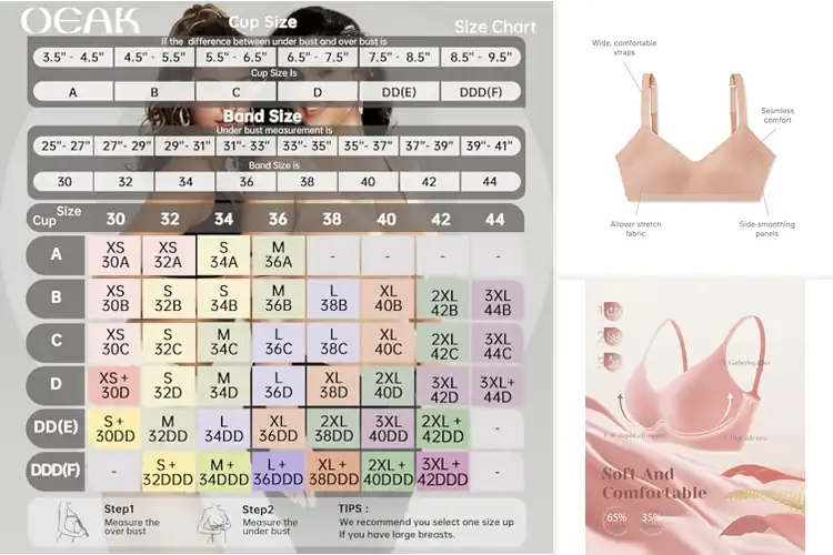 Detailed view of Best Comfortable Seamless Bras