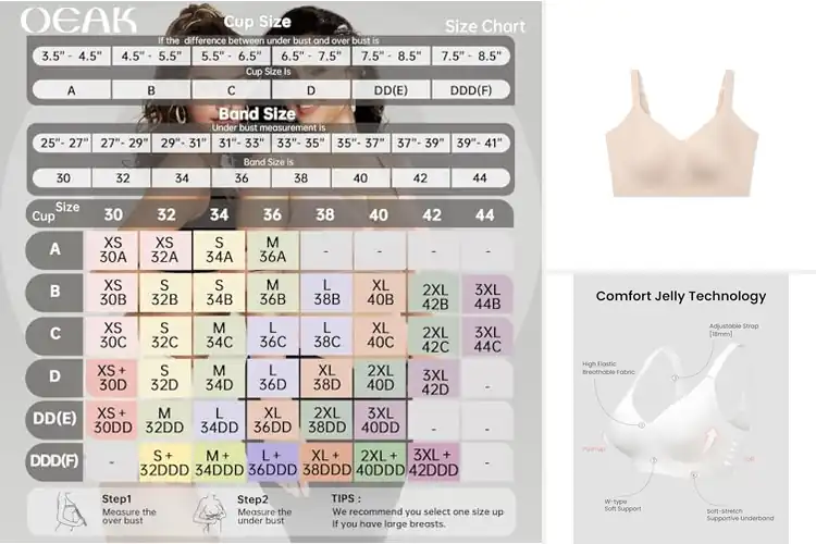 Detailed view of Best Comfortable Wireless Bras