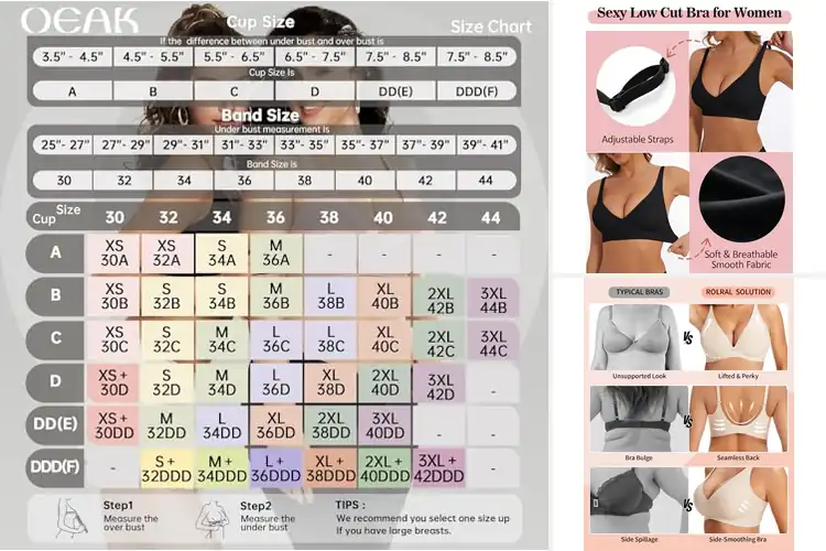 Detailed view of Best Deep V Wireless Bras