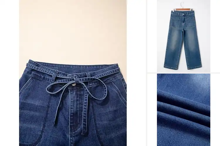 Detailed view of Best Loose Ankle Denim Pants: Effortless Comfort & Style