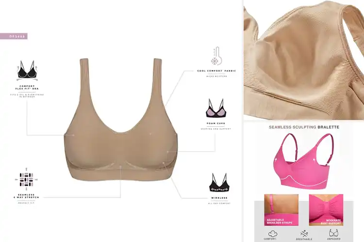 Detailed view of Best No Wire Bras For Comfort Fit