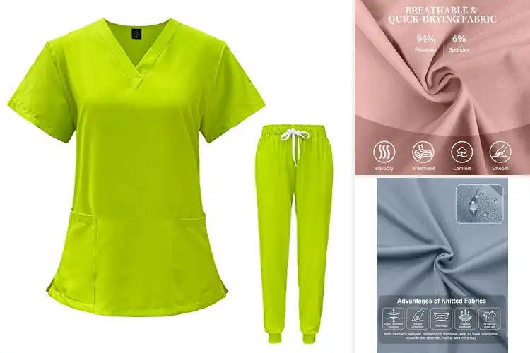 Detailed view of Best Nursing Scrubs Set: Comfort & Style for Long Shifts