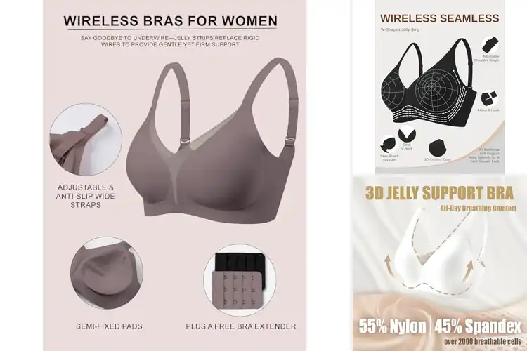 Detailed view of Best Plunge Semi-Fixed Pad Bras