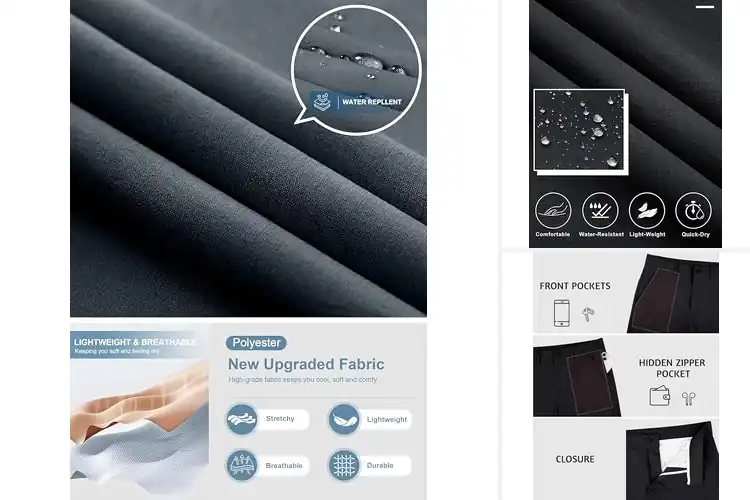 Detailed view of Best Quick Dry Dress Pants