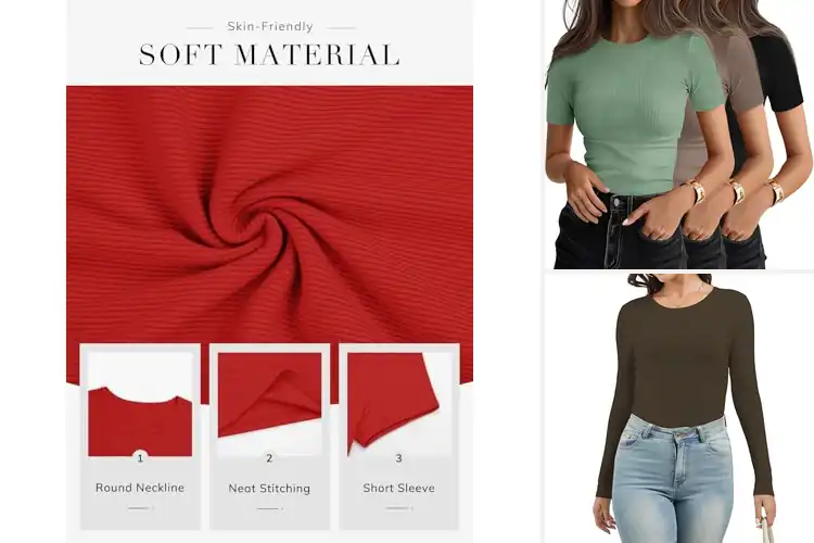 Detailed view of Best Rib Knit Casual Tees: Top 10 for Comfort & Style