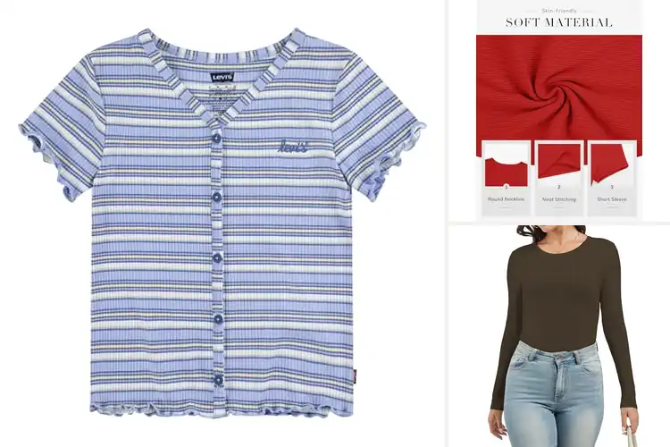 Detailed view of Best Rib Knit Tees: Style Meets Comfort