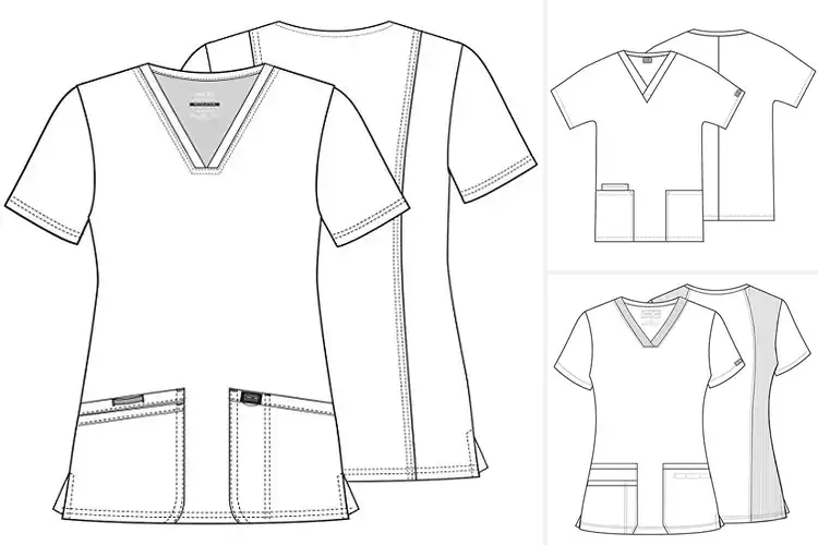 Detailed view of Best V Neck Scrub Tops
