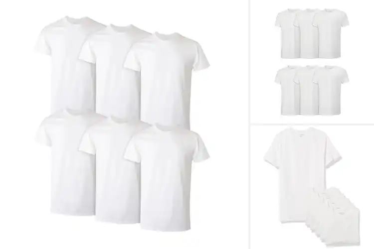 Detailed view of Best White Crew Undershirts