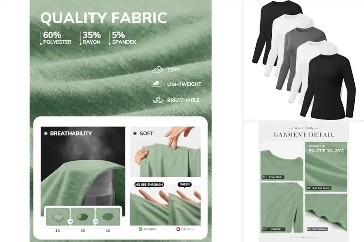 Detailed view of Best Women’s Long Sleeve Shirts
